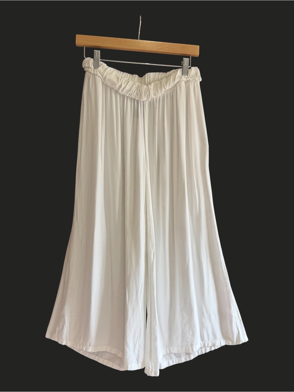 MARIA BONITA Wide Leg Flowy White Pants M